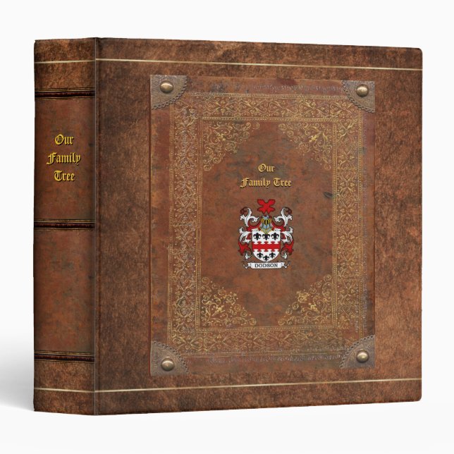 Genealogy Binder w/your Coat of Arms and Text (Front/Spine)