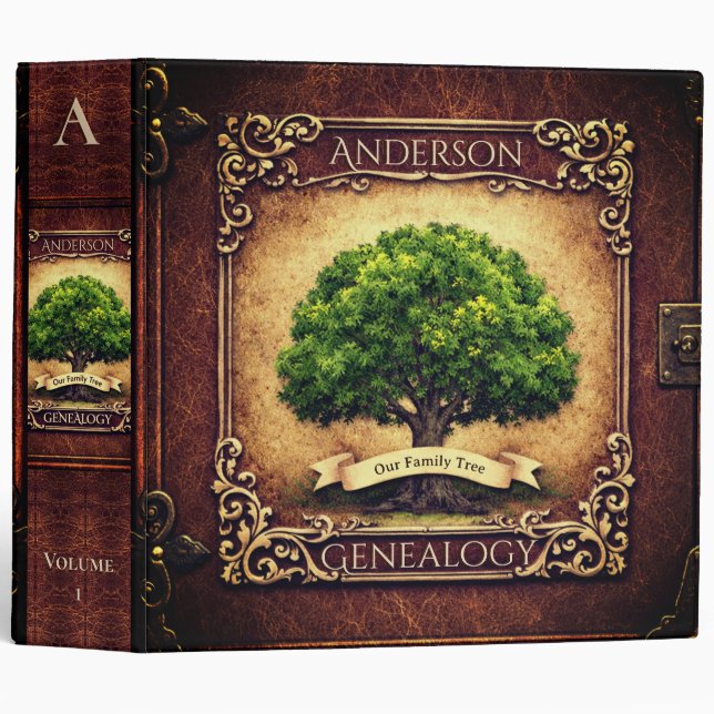 Genealogy Family Tree 3 Ring Binder (Front/Spine)