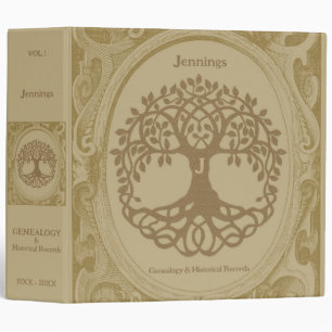 Genealogy Family Tree Ancestry Records Beige Book Binder