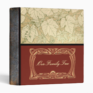 Genealogy | Family Tree Leaves Leather Look Spine Binder
