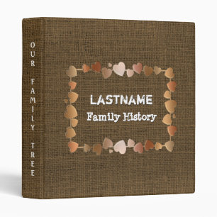 Genealogy Family Tree   Rustic Family Reunion Binder