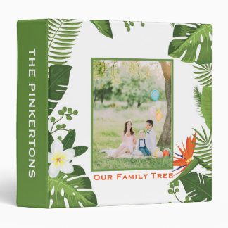 Genealogy Family Tree Tropical Palm Leaves Photo Binder