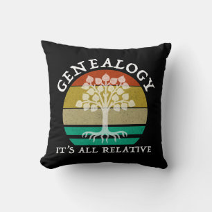 Genealogy - It's All Relative Throw Pillow