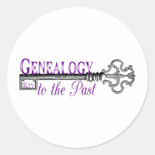Genealogy Key to Past Classic Round Sticker