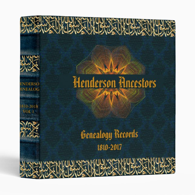 Genealogy Navy And Gold Binder (Front/Spine)