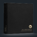 Genealogy Records Black Leather Book Binder<br><div class="desc">Genealogy Record Book - A classic design genealogy record book with a gold family monogram is perfect for storing photos, awards, items and more. For more than one book, you can change the volume numbers on the spine as needed. Personalize to create an anniversary edition, wedding, new birth, bridal shower,...</div>