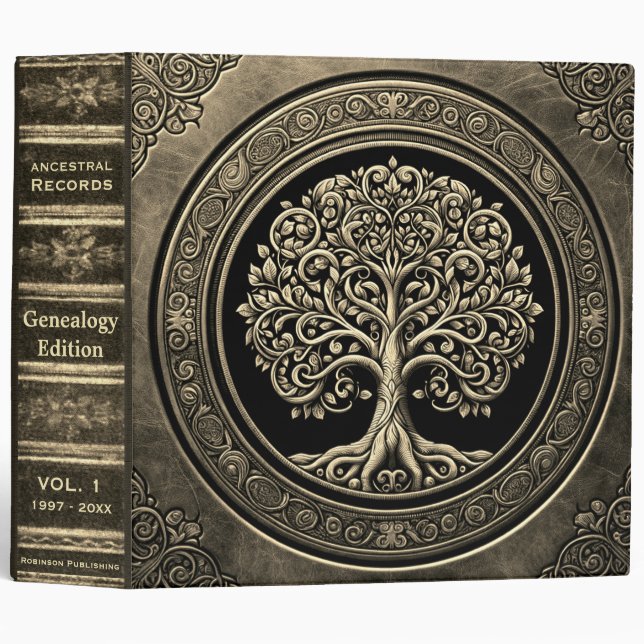 Genealogy Records Book Binder (Front/Spine)