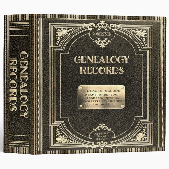 Genealogy Records Family Edition 3 Ring Binder (Front/Spine)