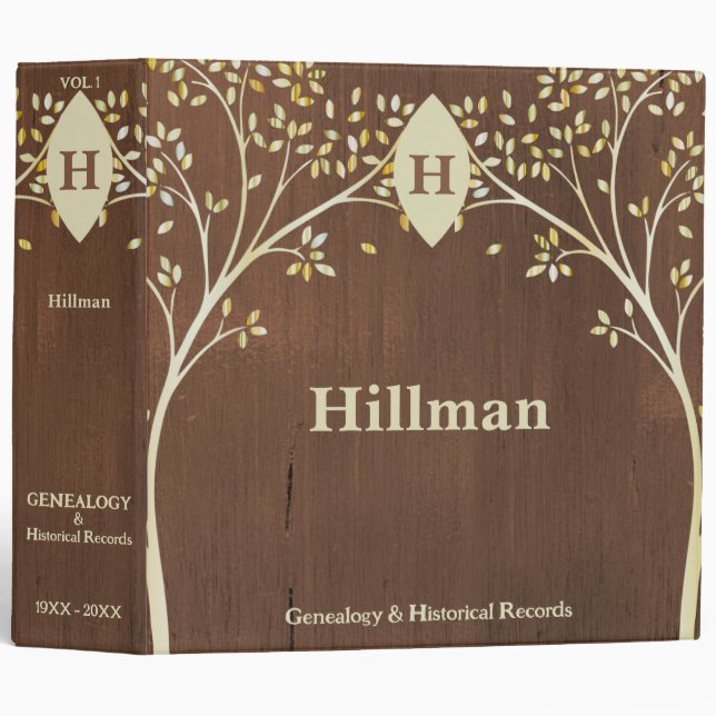 Genealogy Records Family Tree Ancestry Leaf Book Binder (Front/Spine)