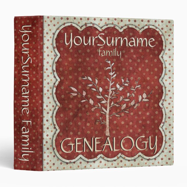 Genealogy Red White Binder (Front/Spine)