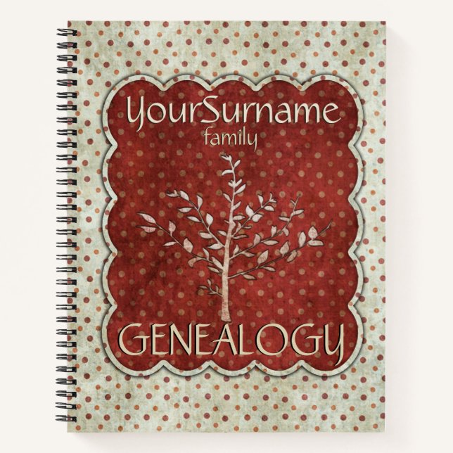 Genealogy Red White Notebook (Front)