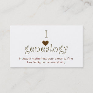 Genealogy Researcher, Customizable Business Card