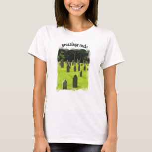 Genealogy Rocks basic white tee