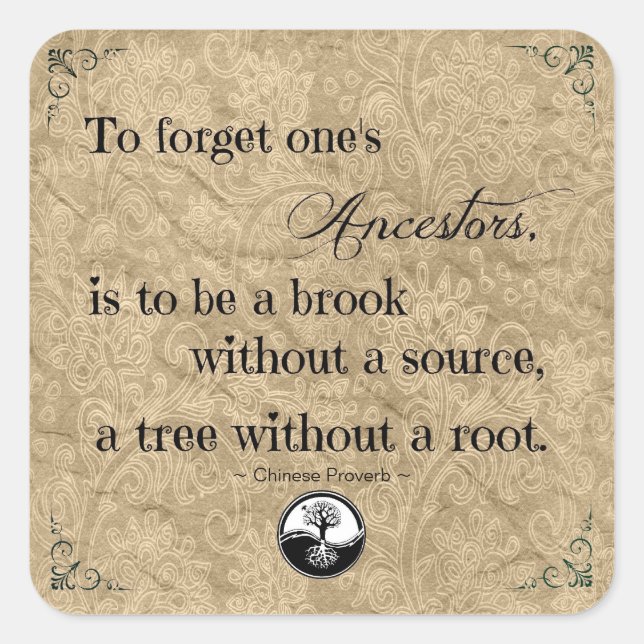 Genealogy To Forget Ones's Ancestors Sticker (Front)