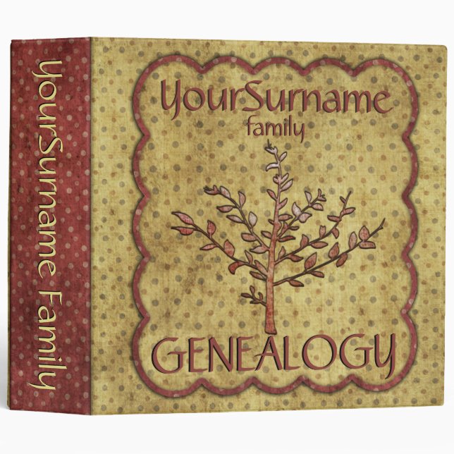 Genealogy Yellow Red Binder (Front/Spine)