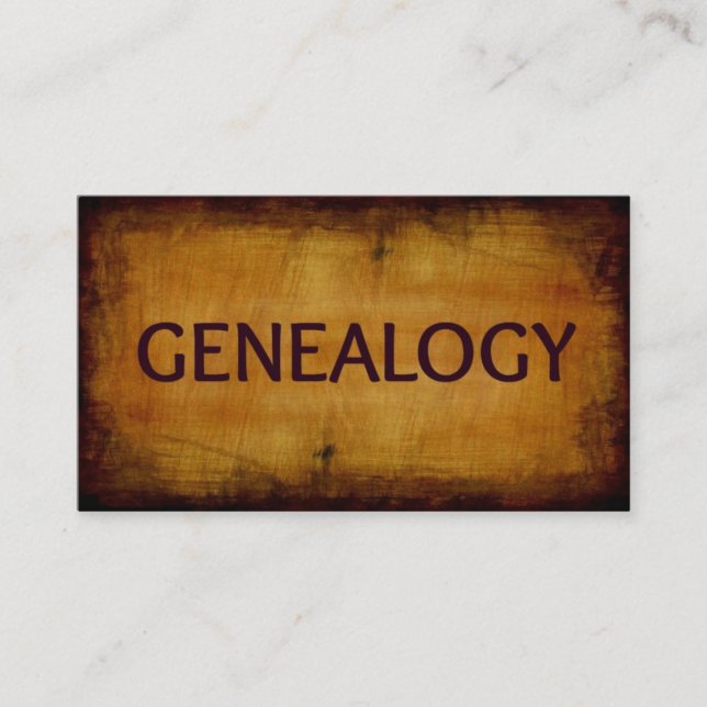Geneaology Antique Business Card (Front)