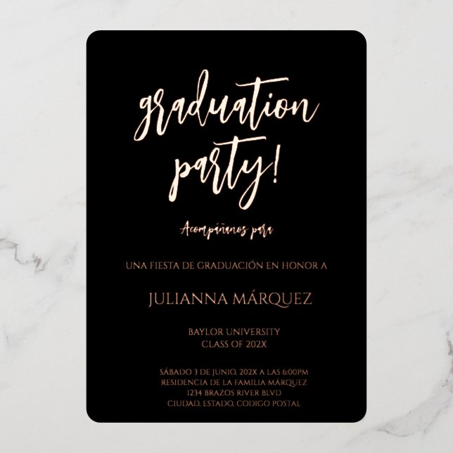 Generación 2025 invitación de graduación  (Front)