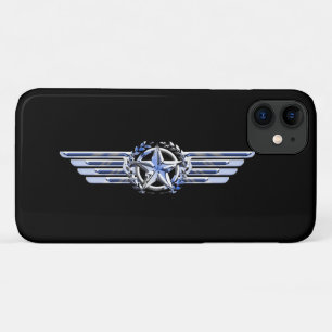 General Air Pilot Chrome Like Star Wings Black iPhone 11 Case