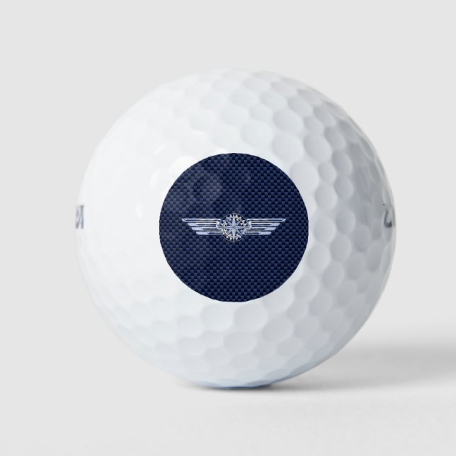 General Air Pilot Chrome Like Wings Compass Golf Balls (Front)