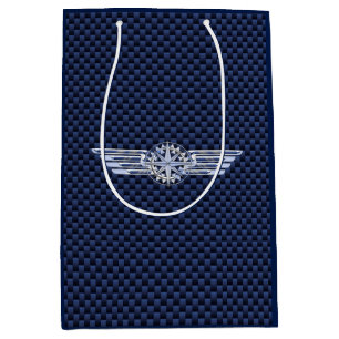 General Air Pilot Chrome Like Wings Compass Medium Gift Bag