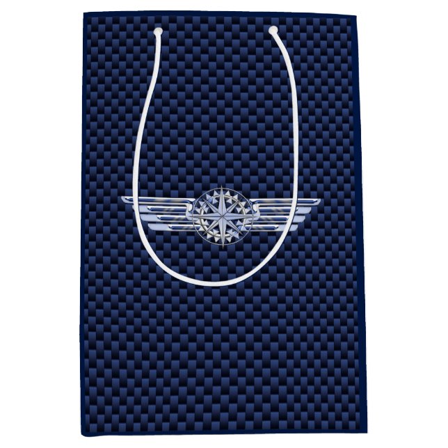 General Air Pilot Chrome Like Wings Compass Medium Gift Bag (Front)