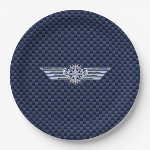 General Air Pilot Chrome Like Wings Compass Paper Plate