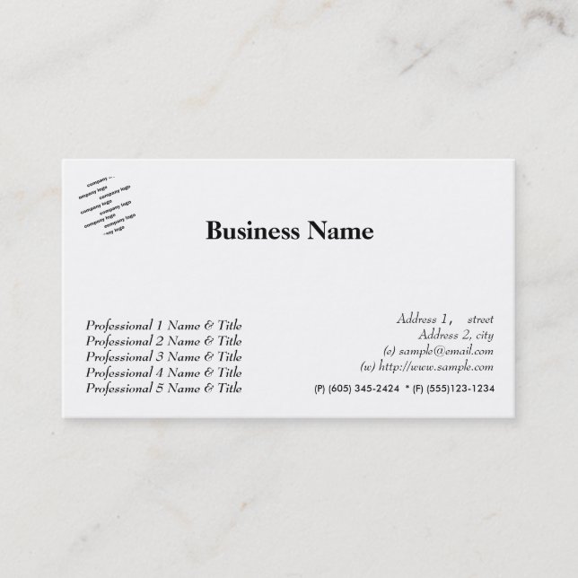General appointment business card (Front)