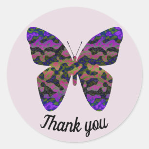 General Appreciation Thank You Modern Butterfly Classic Round Sticker