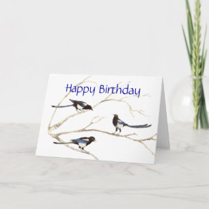 General Birthday, Magpie Birds Card