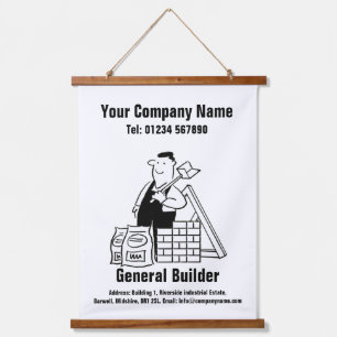 General Builder Cartoon Design Hanging Tapestry