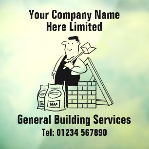 General Builder or Building Services Company Window Cling
