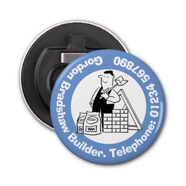 General Builder with Building Materials. Bottle Opener (Front)