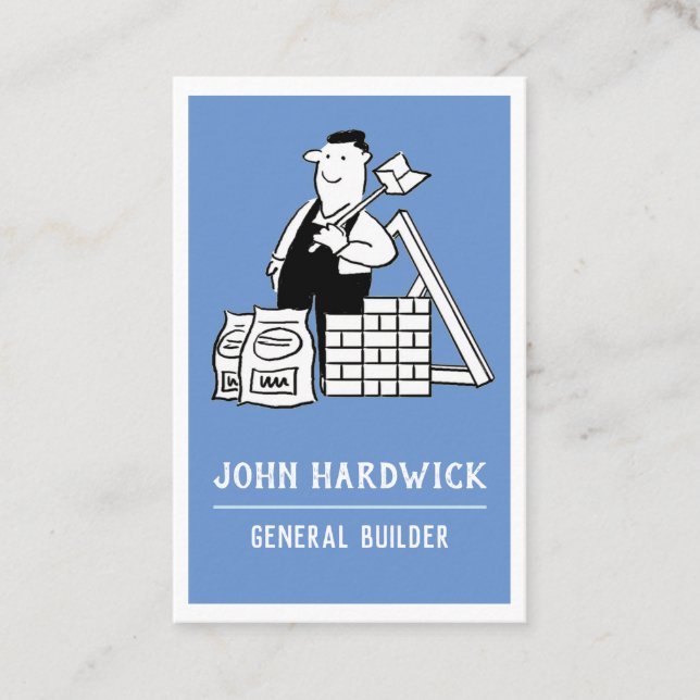 General Builder with Building Materials. Business Card (Front)
