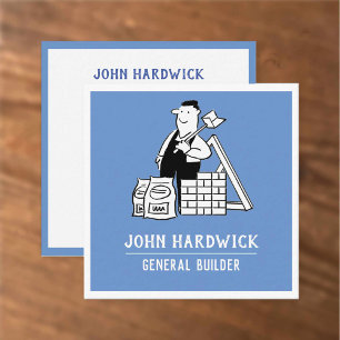 General Builder with Building Materials Square Business Card