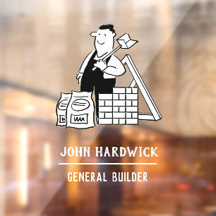 General Builder with Building Materials Window Cling