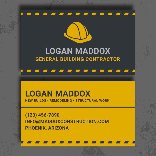 General Building Contractor Professional Business Card (Creator Uploaded)