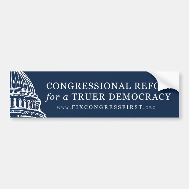 General Bumper Sticker White on Blue (Front)