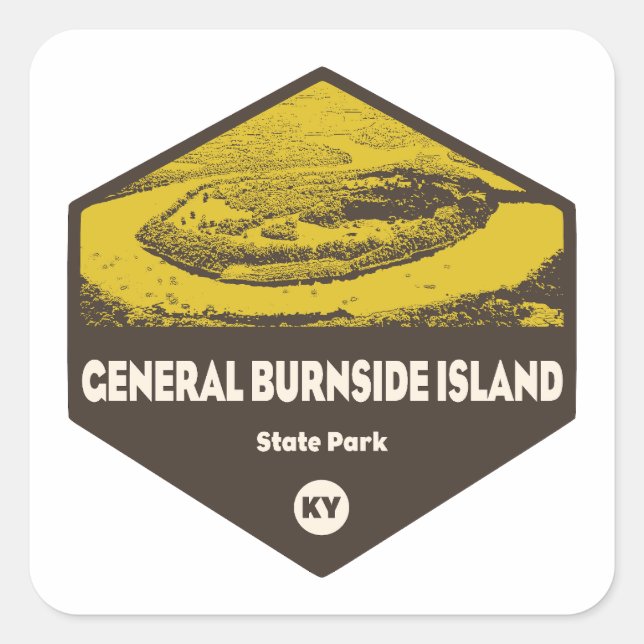 General Burnside Island State Park Kentucky Square Sticker (Front)