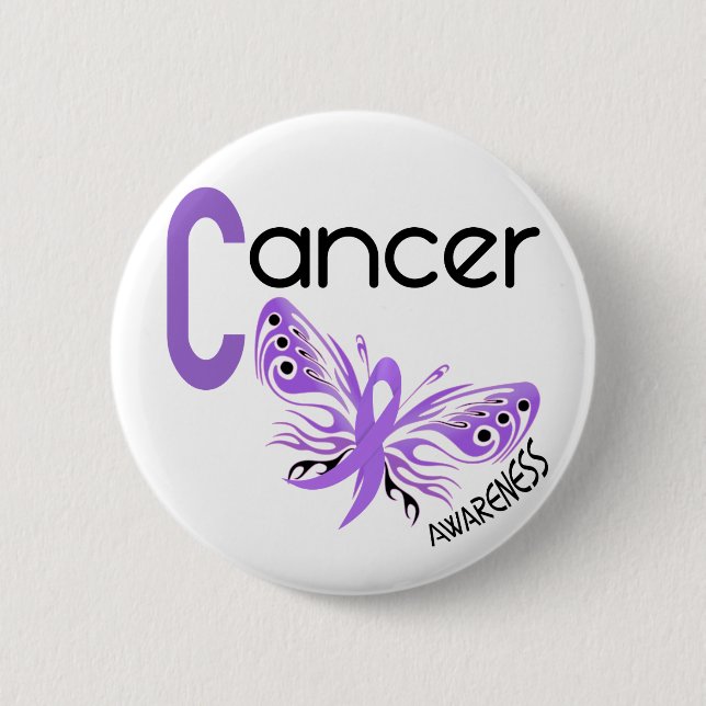 General Cancer BUTTERFLY 3.1 2 Inch Round Button (Front)