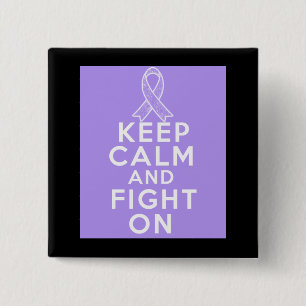 General Cancer Keep Calm and Fight On 2 Inch Square Button