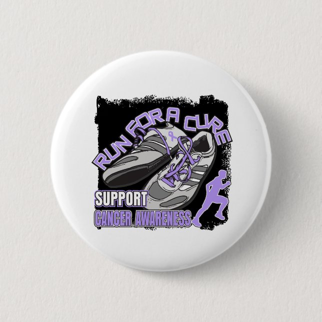 General Cancer - Men Run For A Cure 2 Inch Round Button (Front)