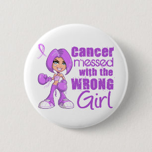 General Cancer Messed With Wrong Girl 2 Inch Round Button