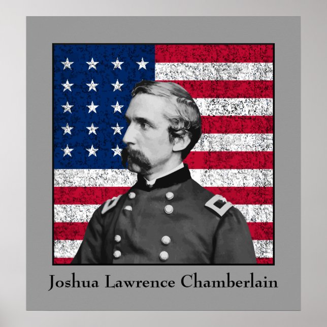 General Chamberlain and The American Flag Poster (Front)