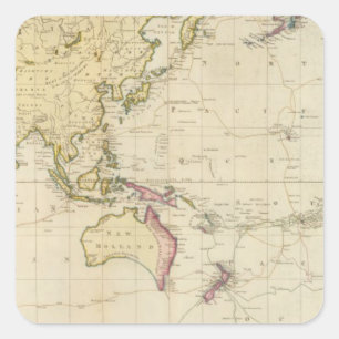 General chart historical map square sticker
