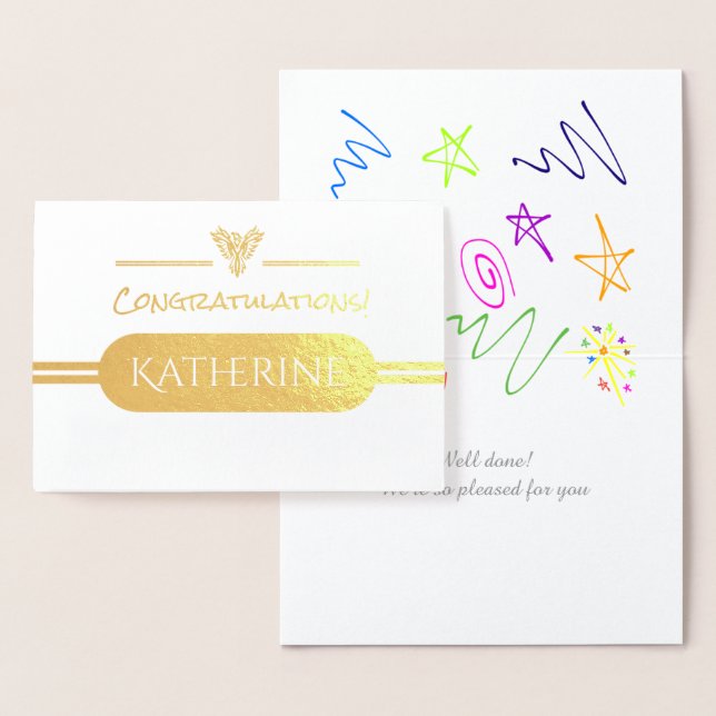 General congratulations with rising phoenix emblem foil card (Display)