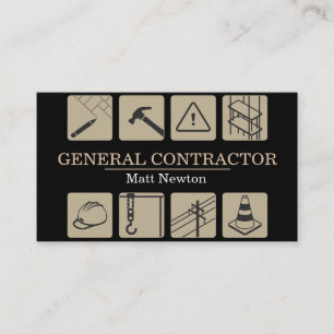 General Contractor Builder Manager Construction Business Card