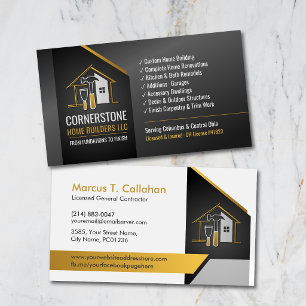 General Contractor Construction services Business Card