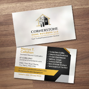 General Contractor Construction services Business Card