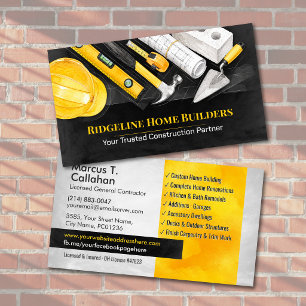 General Contractor Construction services Business Card