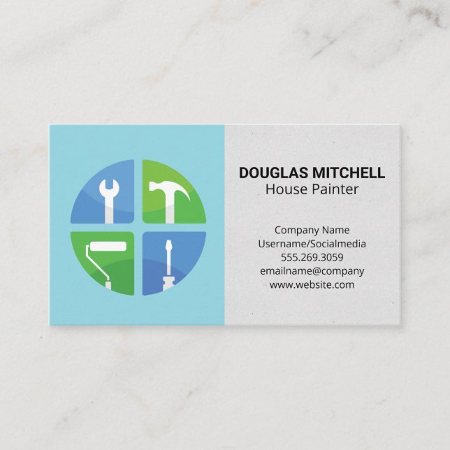 General Contractor | Home Repair Tools Business Card (Front)